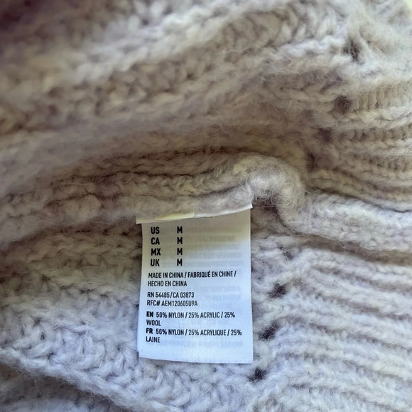 American Eagle Light Purple High Neck Chunky Knit Tunic Sweater Medium Women’s - Picture 9 of 10